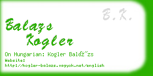 balazs kogler business card
